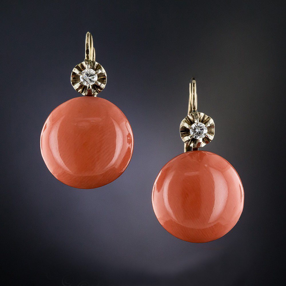 Bohemian Orange Red Coral Diamond Metal Earrings Wholesale display picture 2
