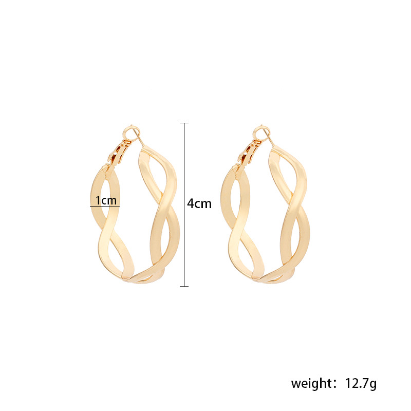 14g Weight Earrings Classification Wedding, Birthday Occasion Geometric Pattern Women'S Gender Gold, Silver Color New Ladies Geometric Big Circle Earrings Wholesale Nihaojewelry 无