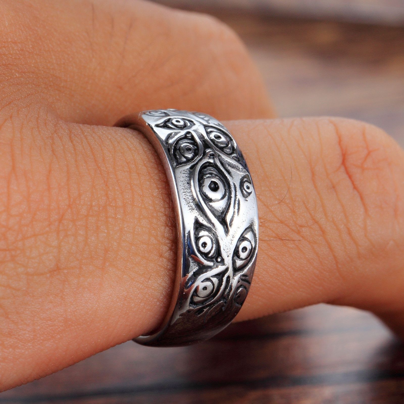 Vintage Motorcycle Party Gothic Punk Devil's Eye Ring Men's And Women's Accessories Wholesale From Manufacturer_voghion.com