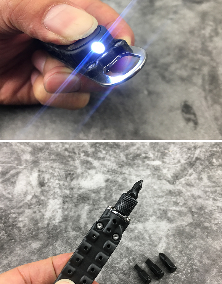 Regalo creativo: mini cacciavite magico multifunzione, portatile per ciclismo all'aperto con luce LED, cacciavite combinato_voghion.com