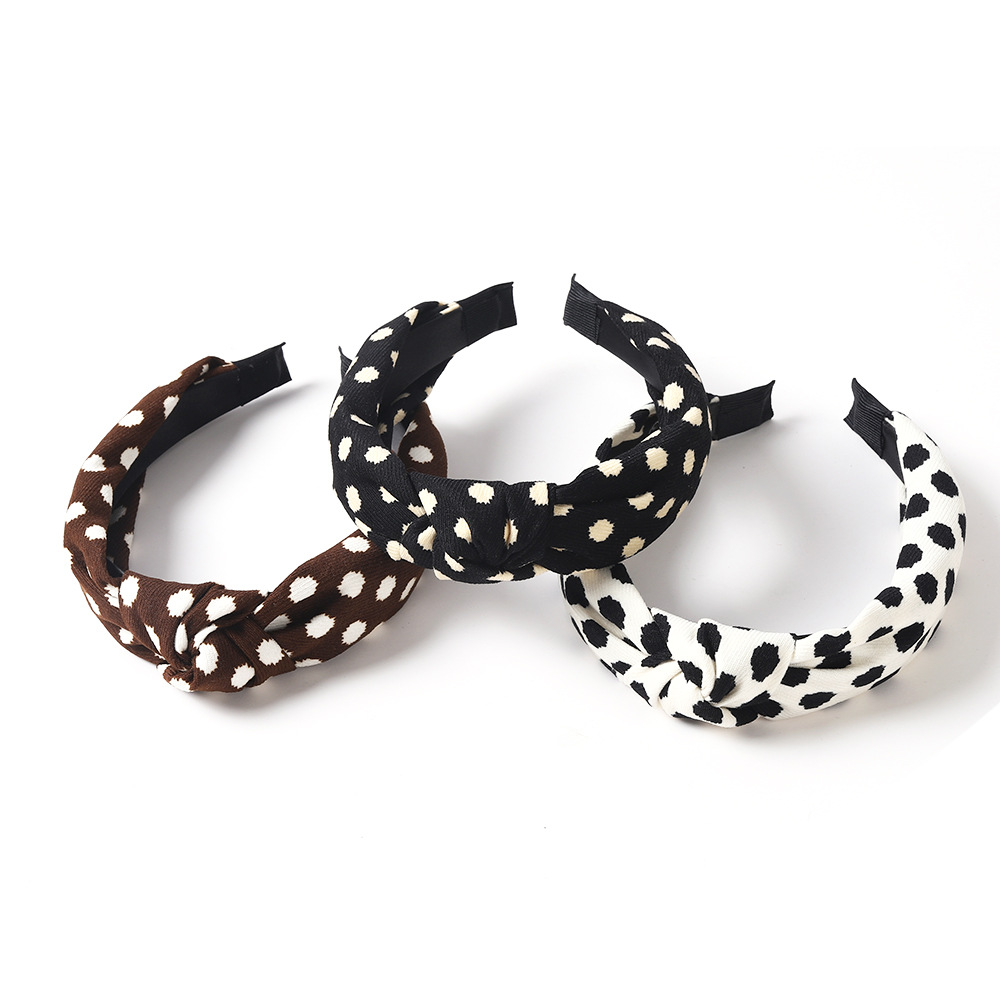 Polka Dot Retro Simple Korean Fabric Knotted Headband display picture 5