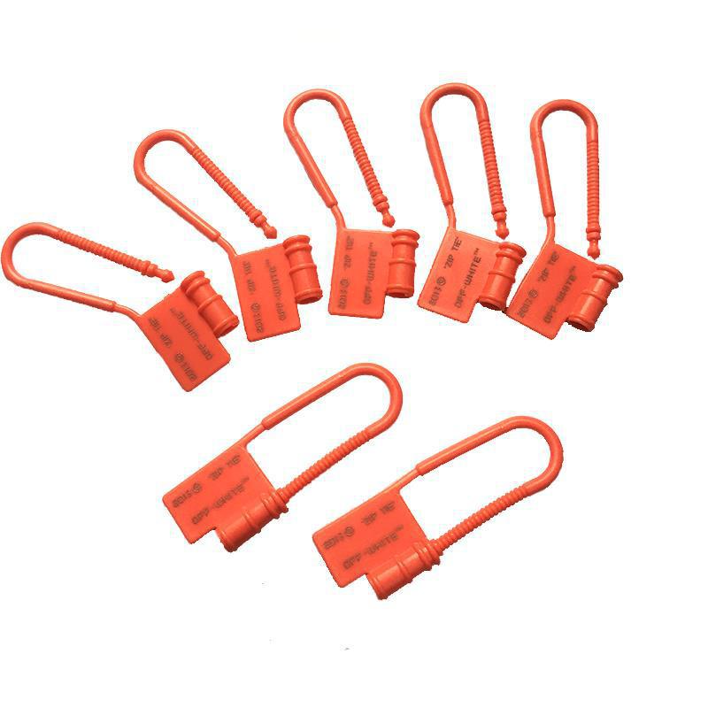 一次性塑料挂锁防伪掉包红色小锁扣标签吊牌off箱包white防盗扣