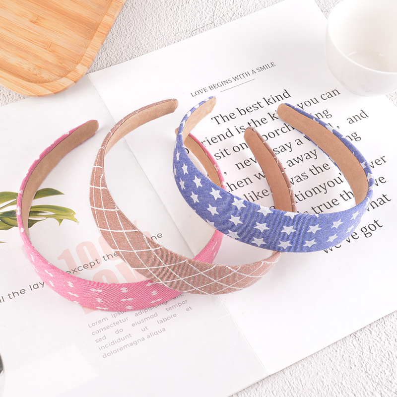 Korean New Five-pointed Star Polka Dot Hair Band display picture 3