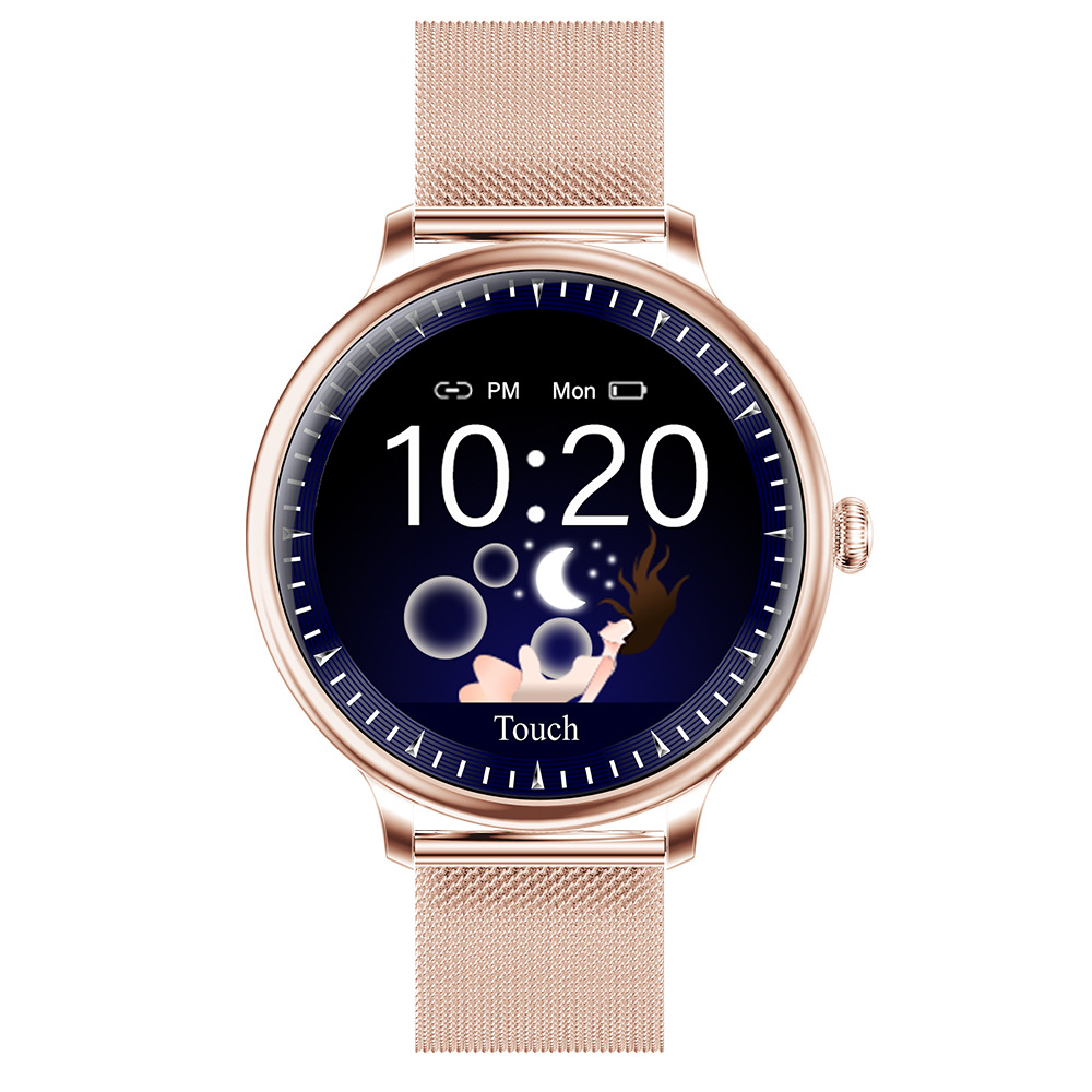 女款心率血压女性周期智能手表 来电APP提醒安卓IOS蓝牙智能手表|ru