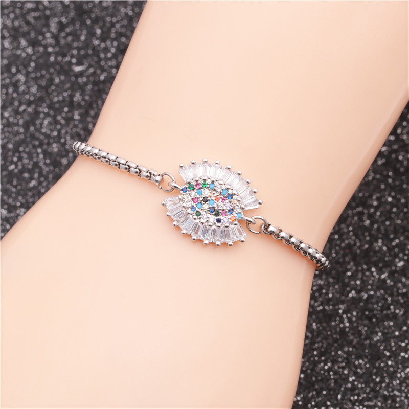 Fashion Jewelry Stainless Steel Chain Devil's Eye Ladies Adjustable Bracelet Wholesale Nihaojewelry display picture 1