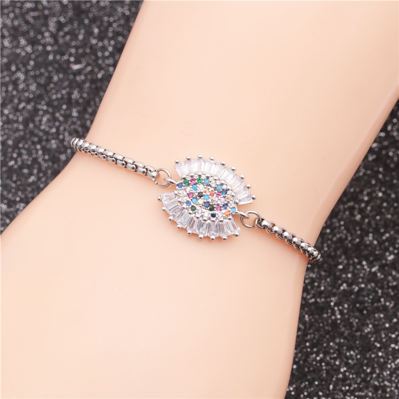 Europäischer Und Amerikanischer Schmuck Grenz Überschreitende  Edelstahl Kette Devil Eye Damen Verstellbares Armband Bracelet display picture 1