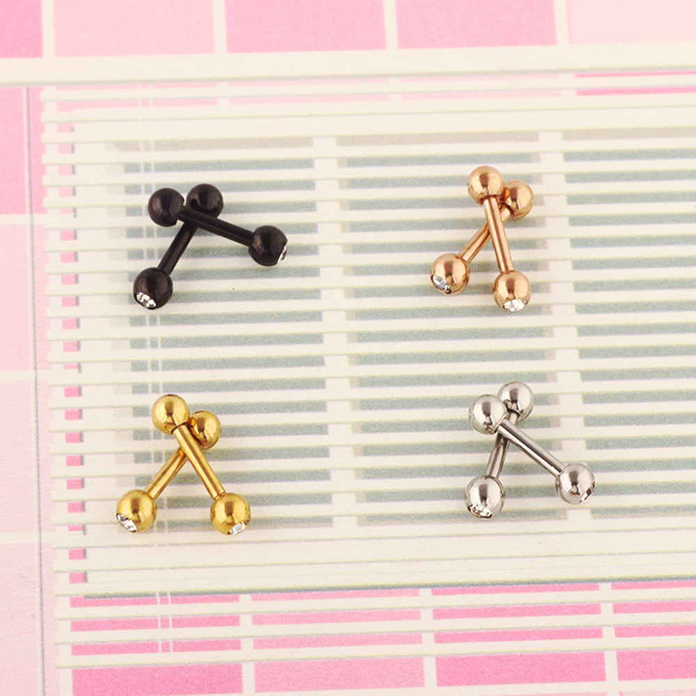 Pointed titanium steel lip stud product view