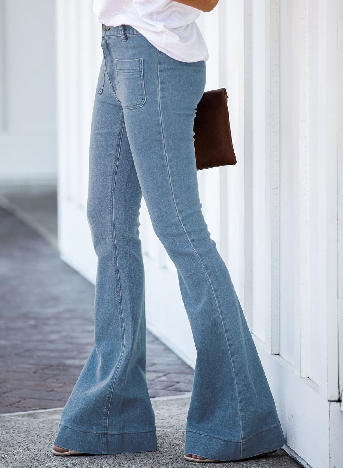  high waist high stretch bootcut pants slim jeans  NSSI2344