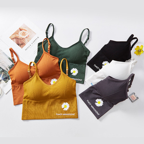 Kaka Daisy U-shaped beautiful back chrysanthemum Internet celebrity same style sexy no wire sports suspender wrap chest underwear
