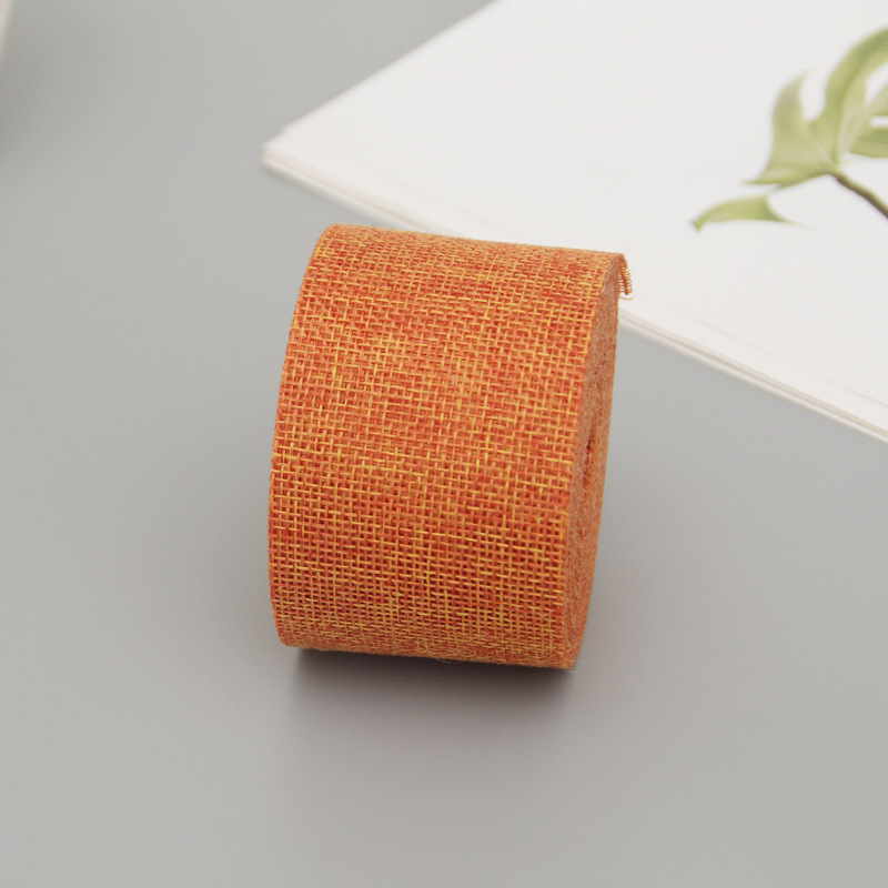 Cinta de lino de imitación DIY decoración de la boda 5CM color poliéster rollo de lino decoración del partido ventas directas de la fábrica