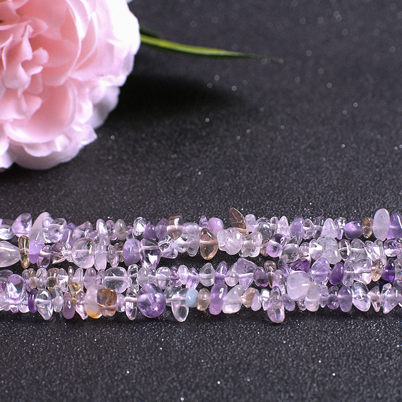 天然材質砂利5-8mm碧璽海藍宝天河石水晶消磁石diy随形石頭