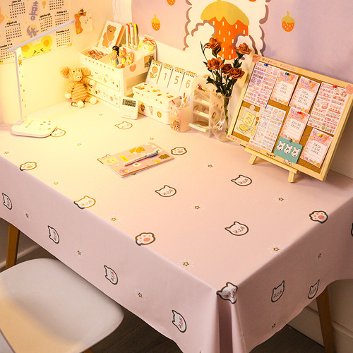 Tablecloth waterproof and oil-proof no-wash anti-scalding desk ins student cute girl heart internet celebrity dining table pvc table mat
