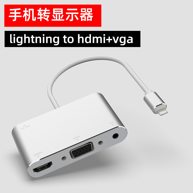 Lightning to hdmi+vga same screen cable...