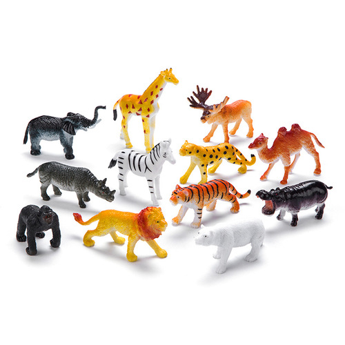 Cross-border multiple wild series realistic and cute animal toy lions giraffes for children