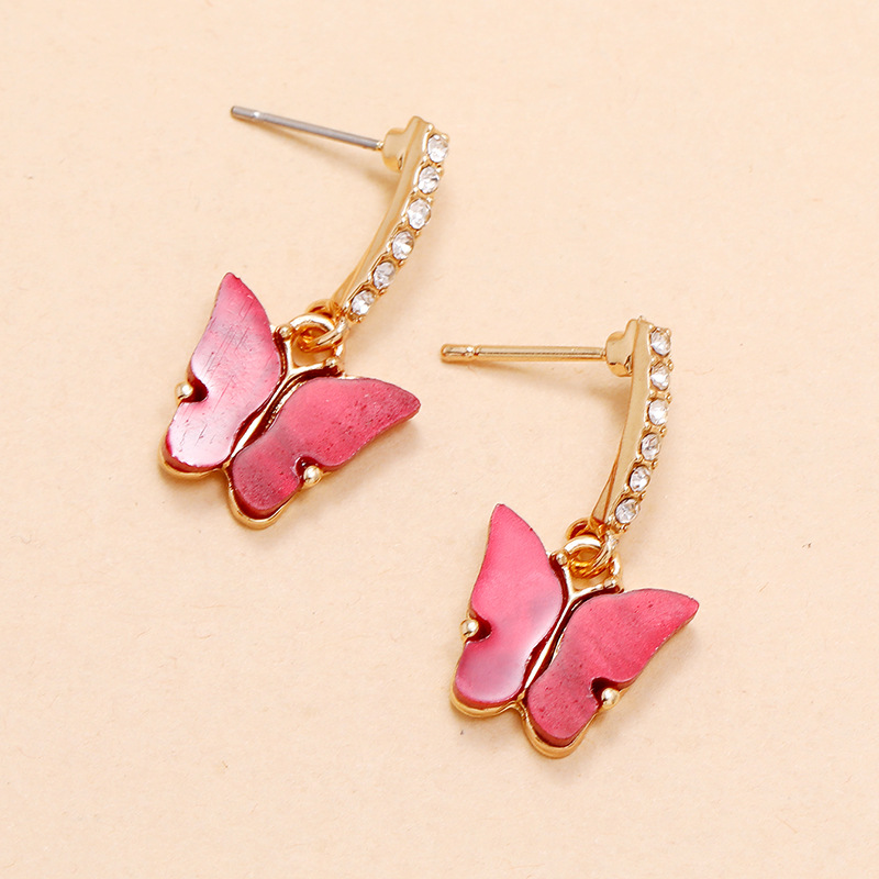 Korea Fashion Wild Fairy Sweet Simple Tide Diamond Butterfly Earrings display picture 3
