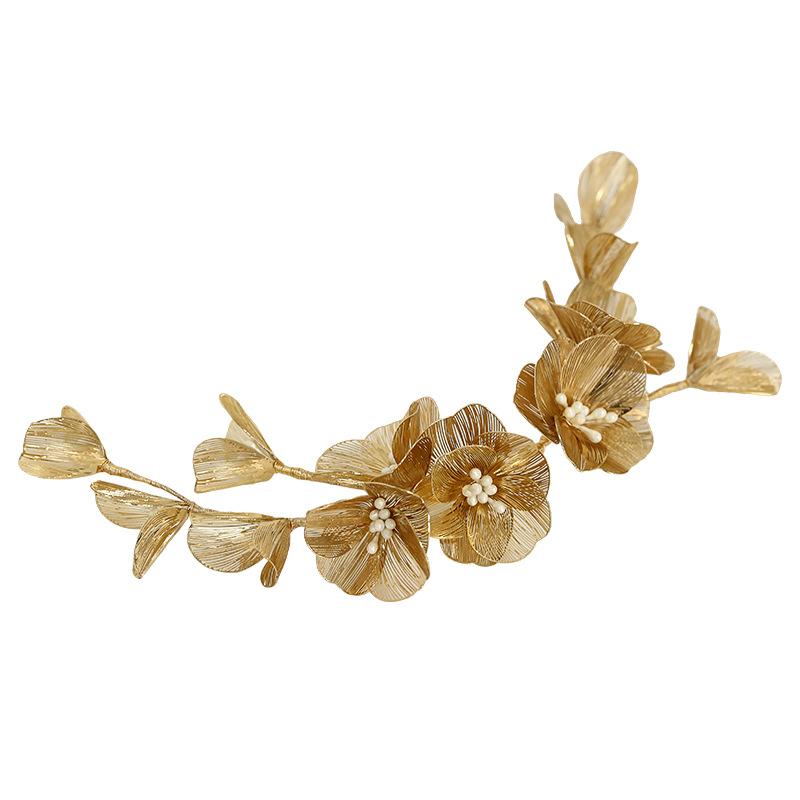 Handgemachtes Stirnband Der Neuen Goldenen Blume Im Koreanischen Stil display picture 2