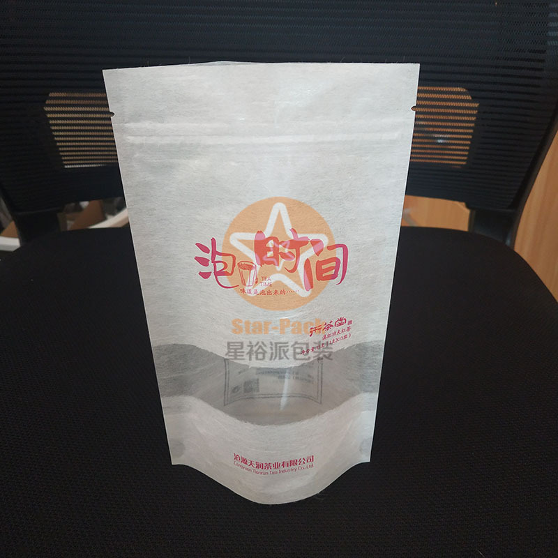 日本进可降解丝绸棉纸自封自立茶叶袋