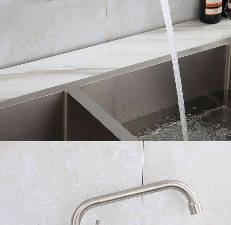 Ximans kitchen wall-mounted faucet, 304 stainless steel, washbasin, sink, laundry sink, universal faucet Specification drawing