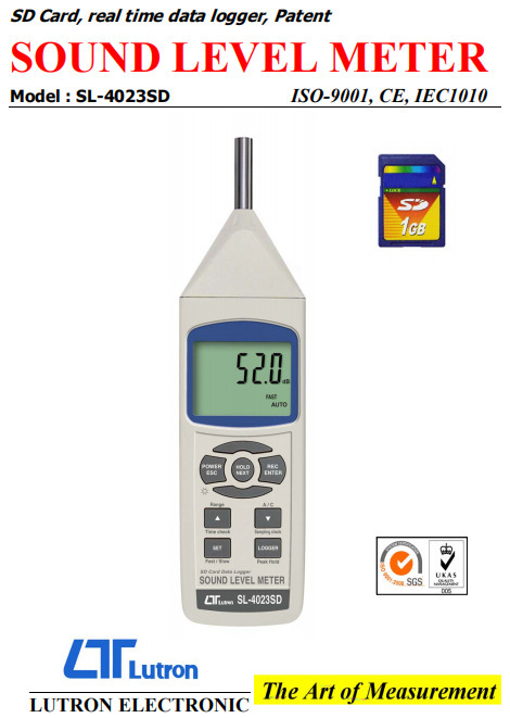 台湾总代理路昌Lutron SL-4023SD数字高精度噪音计声级计分贝仪