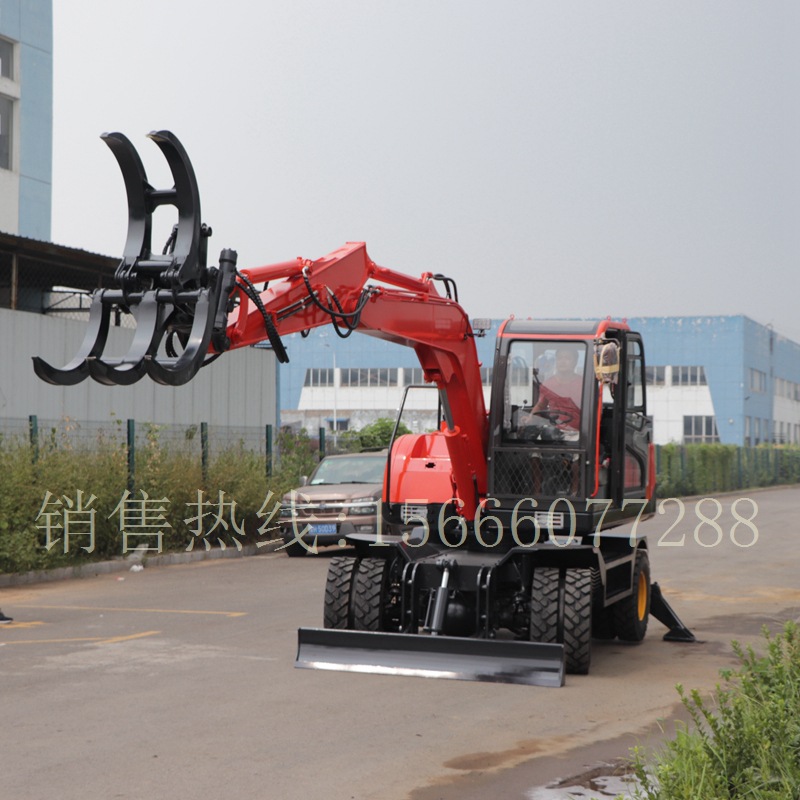 轮胎式抓木机价格可配带挖斗.抓木器山东交建破碎锤.多功能施工