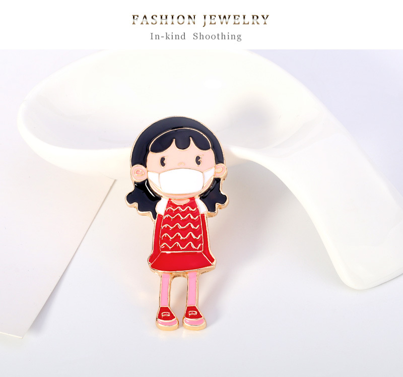 Hot Sale Exquisite Clothes Accessories Medical Care Little Girl Cartoon Brooch Alloy Drop Oil Brooch Wholesale Nihaojewelry display picture 4