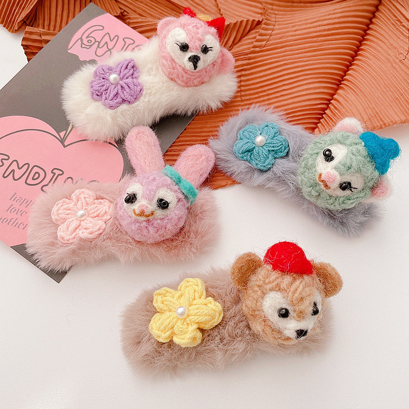 Cartoon Color Matching Furry Hair Ring Hair Clip display picture 14