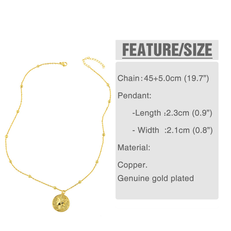 Simple Coin Pendant Necklace display picture 1