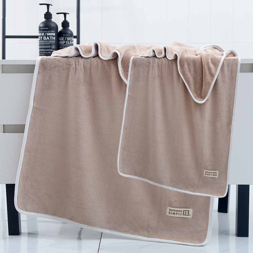 浴巾+毛巾咖色