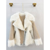 YUMEVER21 tender girl Motorcycle models Imported Tuscany Fur integrated leather and fur overcoat coat