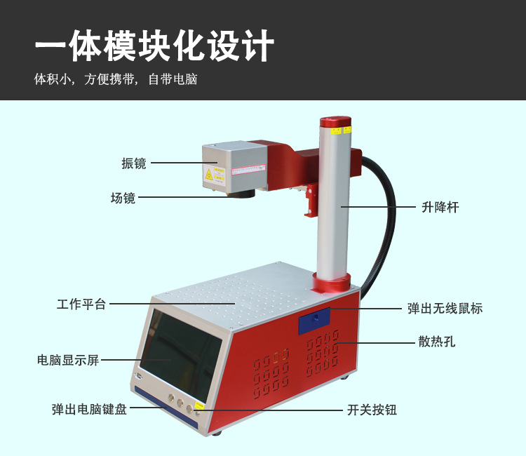 桌面式光纤打标机工艺礼品加工便携式激光打标机金属激光打标机详情图3