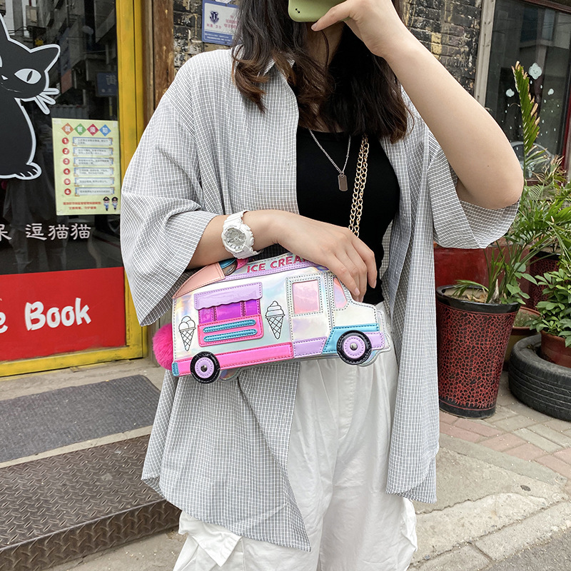 fashion colorful laser ice cream car messenger bagpicture53