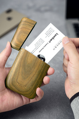 木制名片盒 便携式创意高档小巧卡片盒信用卡盒定制公司礼品