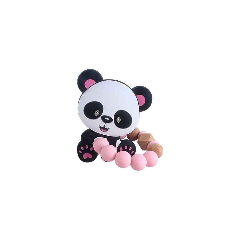 Amazon nuevo DIY creativo de silicona de juguete Panda teether infantil cuentas de silicona pulsera teether palo