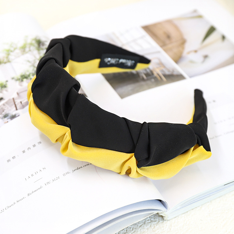 New Fashion Solid Color Color Matching Folds Wide-brimmed Hair Band Wholesale display picture 8