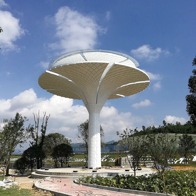 customized large Stainless steel City originality Scenery Sculpture Metal Iron art Umbrella modelling luminescence The lamp post Sculpture