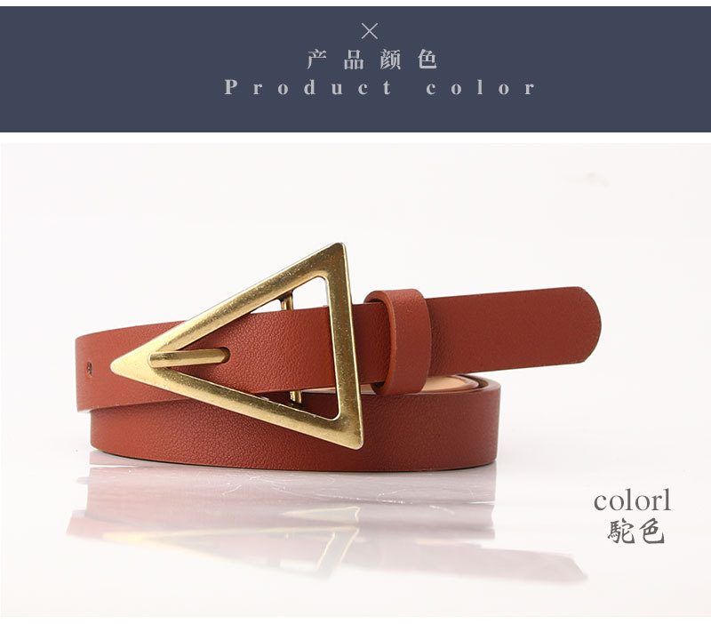 Fashion Triangle Buckle Thin Belt Personality Decorative Belt display picture 12
