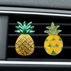 Creative Diamond-Encrusted Cartoon Car Scent Diffuser Clip Car Air Vent Perfume Pineapple Decorative Clip In-Car Car Decor