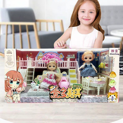 Domecq Dress Up a doll villa furniture suit double-deck bed Scene Gift box suit girl gift