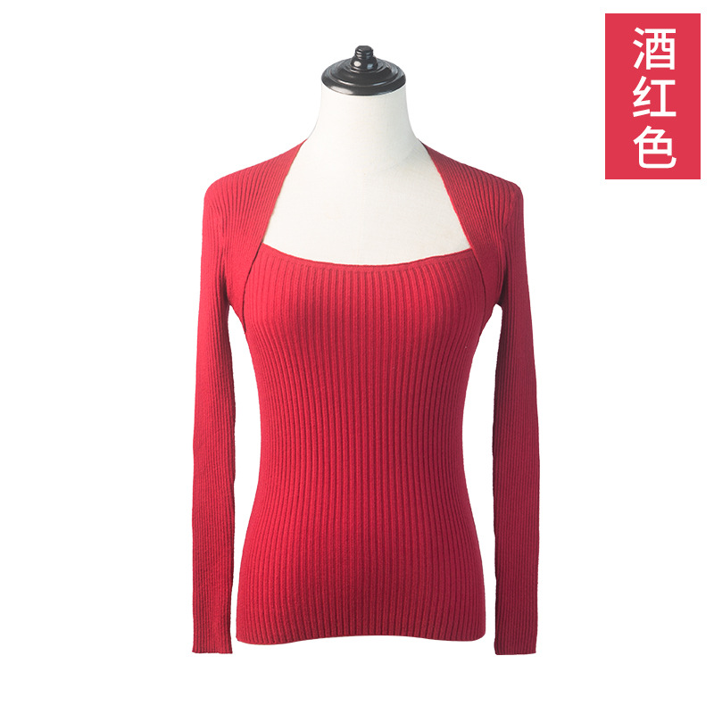 Ropa de práctica de baile suéter de mujer adulto adelgazamiento ropa de entrenamiento de Ballet de manga larga abrigo de punto cálido superior Otoño e Invierno
