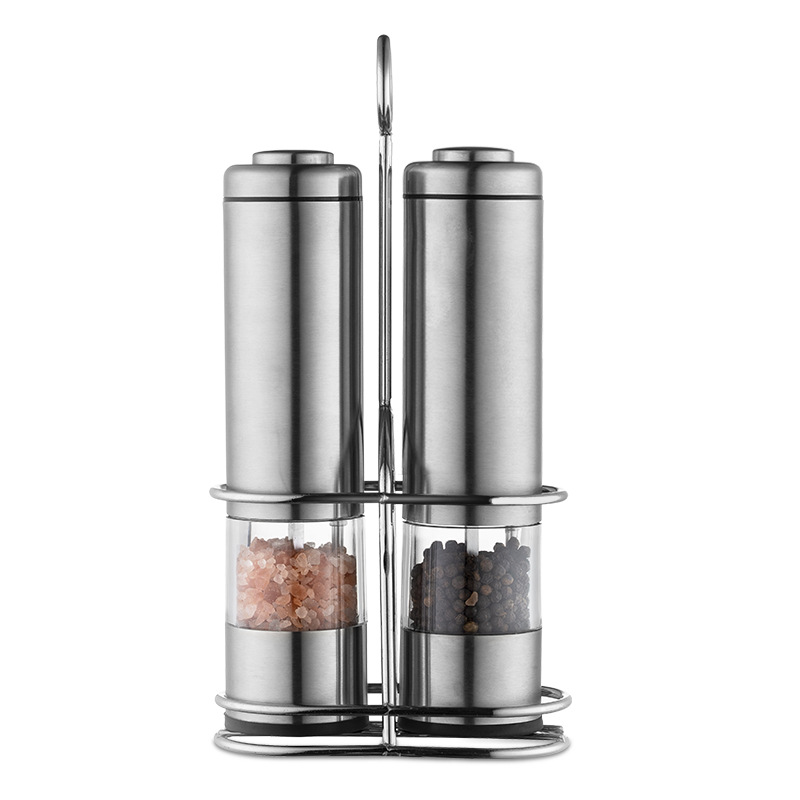 Amazon new pattern Electric Pepper mill Stainless steel Electric Pepper Grinder Grinder Two Strapping Shelf