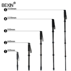 Bixin DSLR Camera Carbon Fiber Monopod Phone Live Selfie Tripod Portable Photography Monopod Tripod