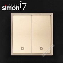 Simon/西蒙 i7系列 二位弱电复位开关(香槟)（含边框）70E126-46