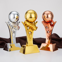 World Cup Team Championship, Runner-up and Third Place Trophies, Football Striker and Forward Player Awards, High-end Electroplated Resin Player Engraved Trophies