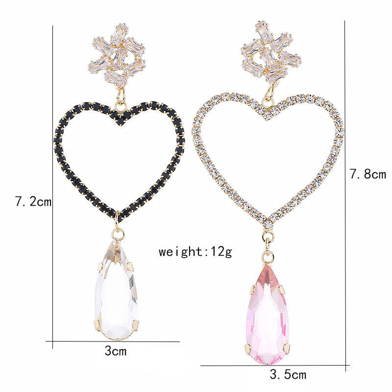أزياء سبائك الماس أقراط جديد الاتجاه الرجعية الحب الأقراط الجملة Nihaojewelry display picture 12