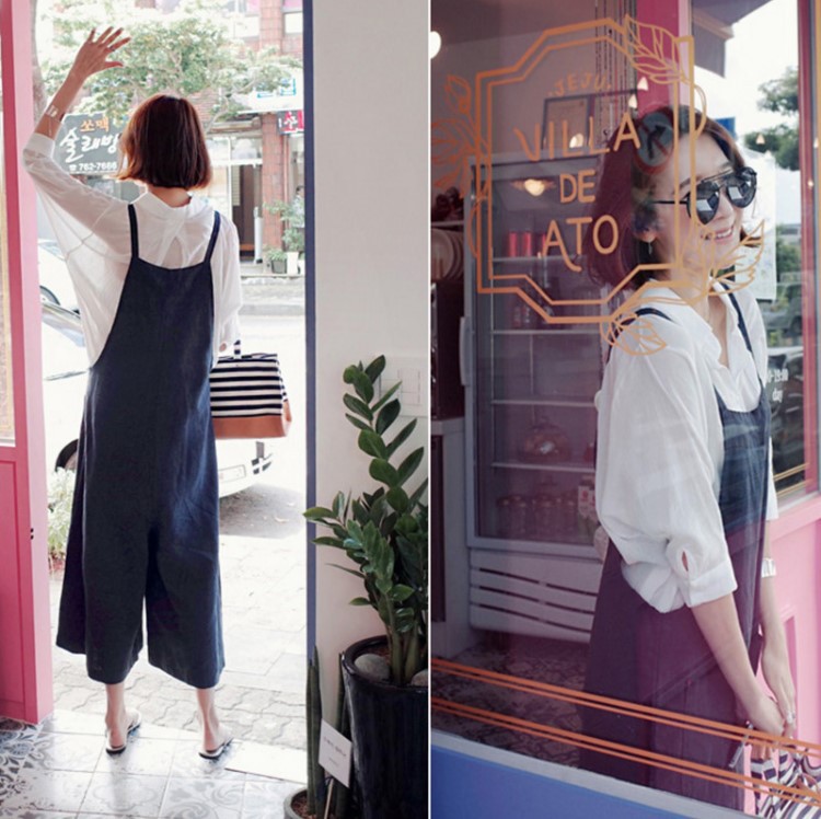 Title 4, Nuevo Mono holgado informal de pierna ancha de ...