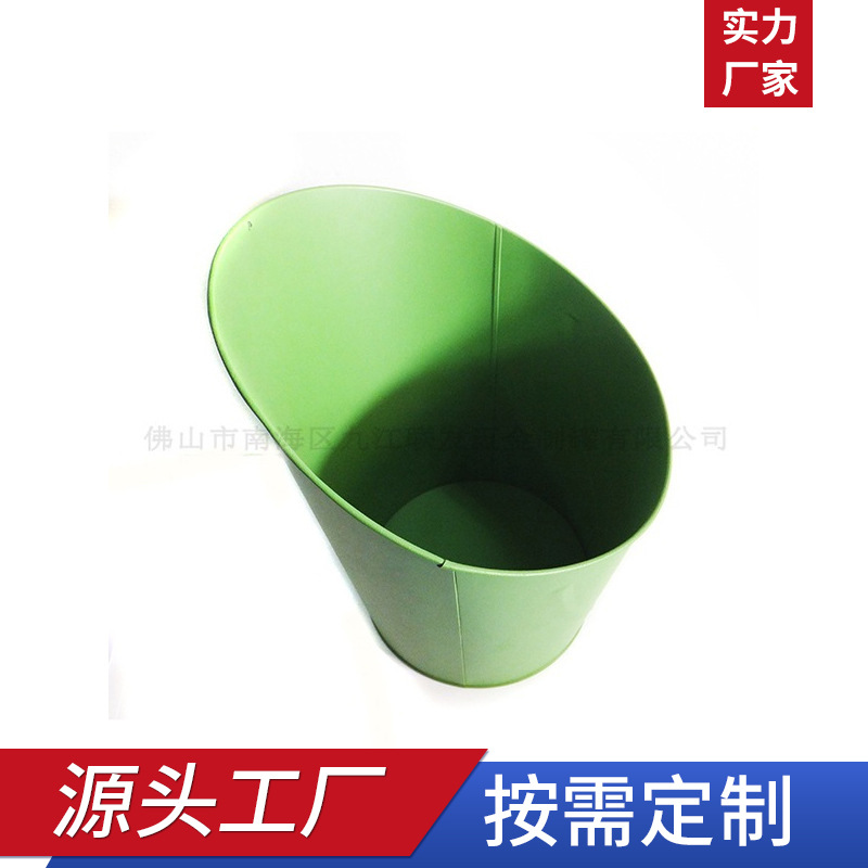 圆形斜口冰桶异形镀锌铁冰桶斜口马口铁啤酒桶户外镀锌桶