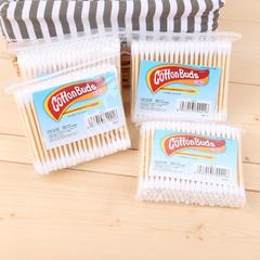 100 pieces of sealed bag packed cotton swabs with double-ended wooden sticks, disinfectant cotton tips, bagged cotton pads, household cotton swabs