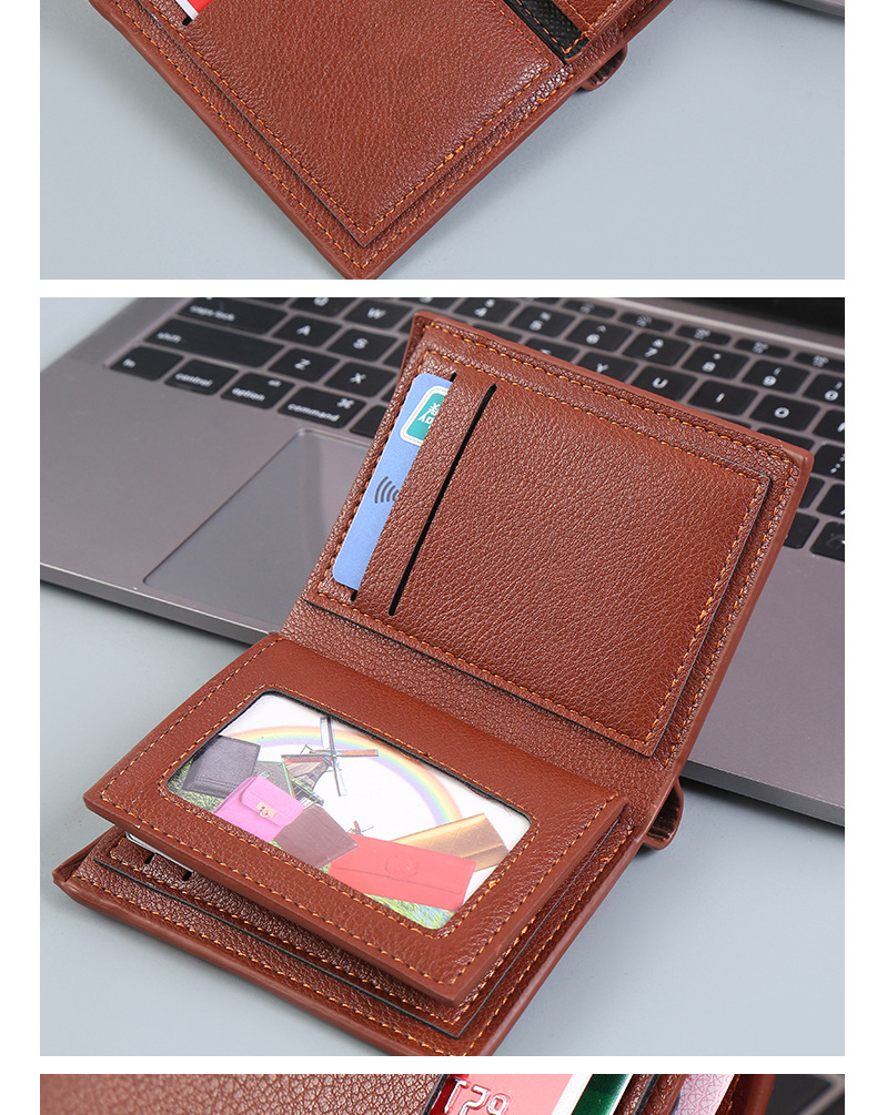 Geometric Pattern Men's Short Leather Wallet Wallet Men Cross-border Wallet Zipper Leisure Multi-card Position Dollar Clip