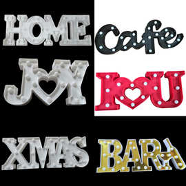 XMAS连体字母灯IU造型灯cafe装饰灯BAR酒吧咖啡厅HOME房间LOVE