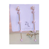 Silver needle, fashionable earrings from pearl, silver 925 sample, internet celebrity